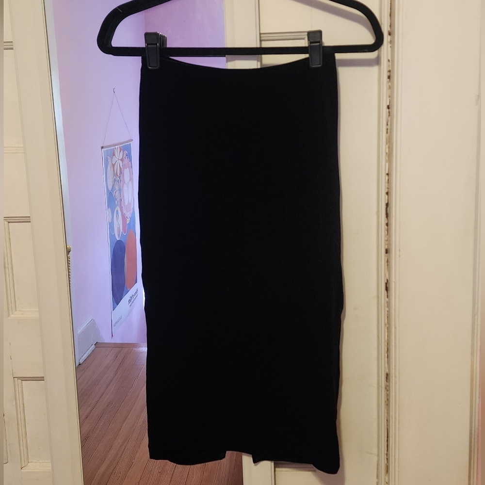American Apparel Black Velvet Pencil Skirt
